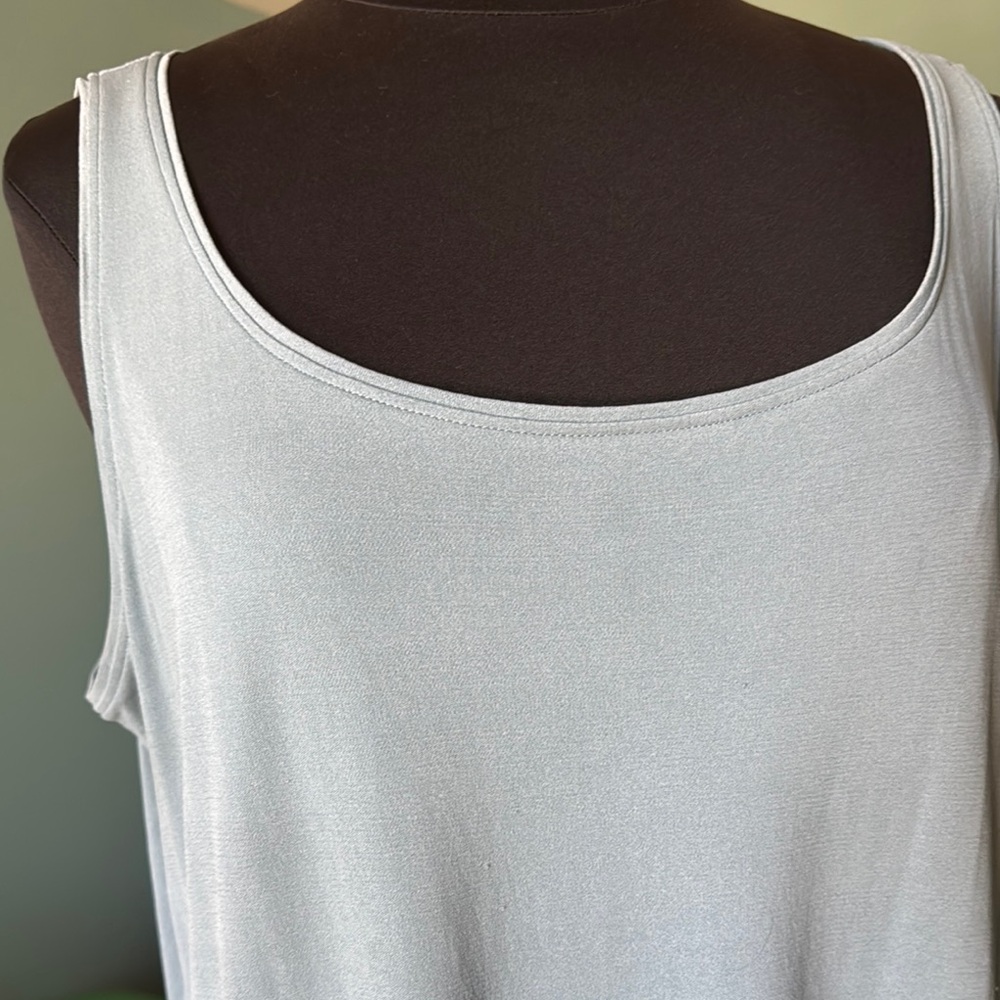 Eileen Fisher Gray Sleeveless Relaxed Tank Top - Picture 5 of 6